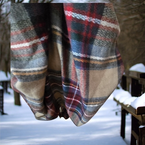 Plaid Sleeveless Women's Scarf Vest Boho Winter Cottagecore - Picture 8 of 8